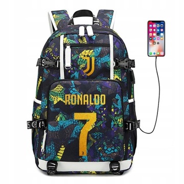 DUŻY PLECAK A4 CRISTIANO RONALDO WODOODPORNY USB