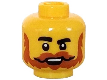 LEGO Główka Głowa 28621pb0074 Męska Broda Pirat Wiking Rycerz