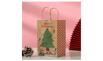 4 экологических рождественских БУМАЖНЫХ ПАКЕТА для ПОДАРКОВ на ВОЛШЕБНОЕ РОЖДЕСТВО