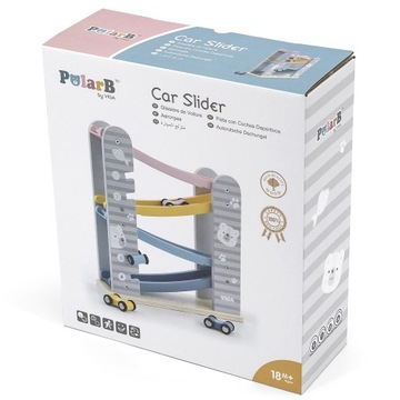 ДЕРЕВЯННАЯ ГОРКА VIGA ДЛЯ ДЕТСКИХ АВТОМОБИЛЕЙ POLARB CARS