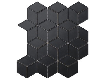 MOZAIKA SZKLANA HEKSAGON DIAMOND CZARNY MATOWY