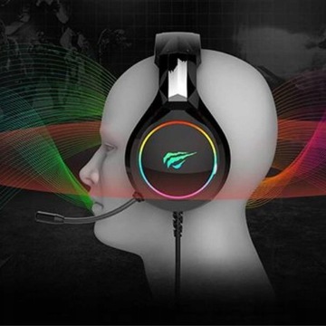 ИГРОВЫЕ НАУШНИКИ ДЛЯ ГЕЙМЕРОВ RGB LED МИКРОФОН ПК