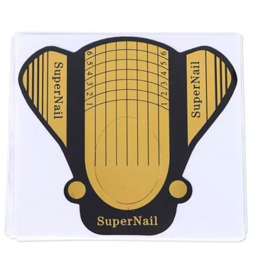 Szablony FORMY do przedłużania paznokci złoto czarne szerokie 100 sztuk