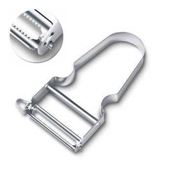 Victorinox 6.0913, obieraczka Star Inox, ostrze ruchome, ząbkowane