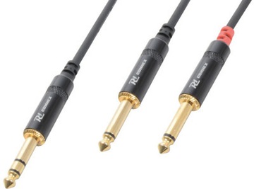 Kabel Jack 6.3 Stereo - 2x 6.3 Mono 1,5m PD Connex