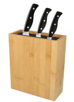 STOJAK NA NOŻE UNIWERSALNY BAMBUSOWY BLOK DREWNIANY