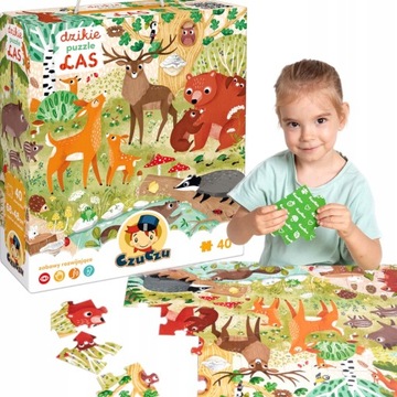 CZU CZU DZIKIE PUZZLE LAS ZWIERZĄTKA 40 EL. CZUCZU