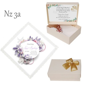 БЕЛАЯ КРЕСТАЛЬНАЯ ХАНИЦА для мальчика, девочки, КРЕЩЕНИЕ, ИМЯ, коробка