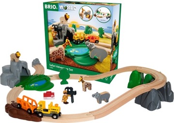 BRIO DUŻY ZESTAW SAFARI DREWNIANA KOLEJKA FIGURKA ZWIERZĘTA + AKC 33960
