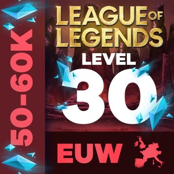 League of Legends KONTO LOL Unranked EUW 50-60k BE