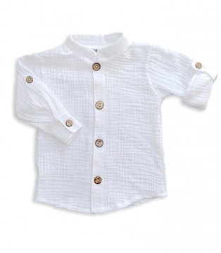 140 черная муслиновая рубашка ПОЛЬША, застегнутая на пуговицы