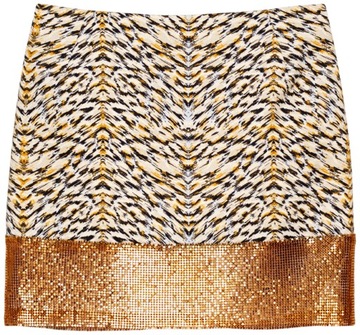 H&M CONSCIOUS Spódnica mini ze złotą wstawką 34 XS