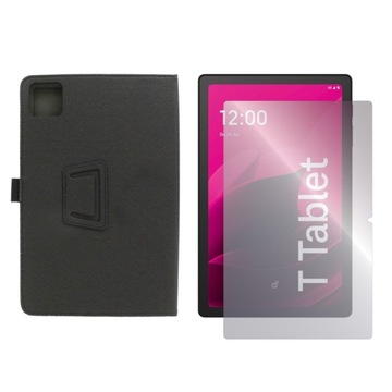 ETUI dedykowane do T-Mobile T Tablet 5G 10,36 cali LEATHER czarne i SZKŁO