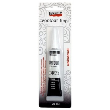 Pentart Konturówka Uniwersalna 20ml Czarny