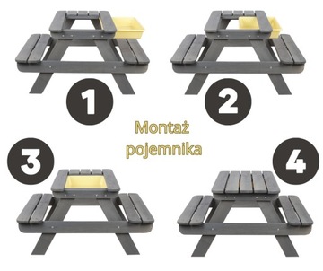 Деревянный стол для пикника с контейнером для песка, стол для детей 1-10 лет.