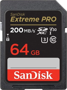 Карта памяти SANDISK Extreme PRO SDXC 64 ГБ