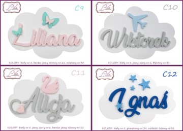 ОБЛАКО БУКВ ИМЯ РЕБЕНКА 3D ПОДАРОК ​​ОДИН ГОД ОДИН