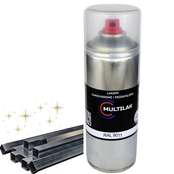 Lakier farba w sprayu do aluminium RAL 9011 Połysk