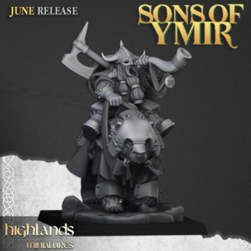 Тяжелая кавалерия гномов - Highlands Miniatures 7 моделей+CMD (3 модели)