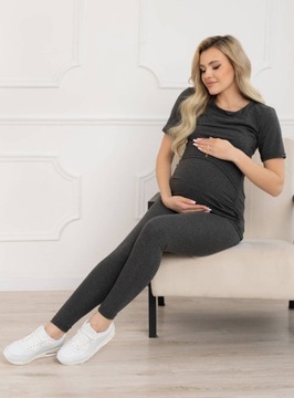 ЛЕГГИНСЫ ДЛЯ беременных ЛЕГИНСЫ БРЮКИ ЛЕГГИНСЫ С НИЗКИМИ ВСТАВКАМИ СЕРЫЕ XXL