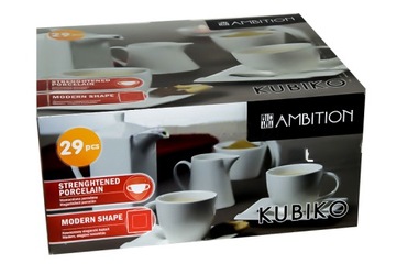 Кофейно-чайный сервиз AMBITION Kubiko 29 предметов на 12 персон.