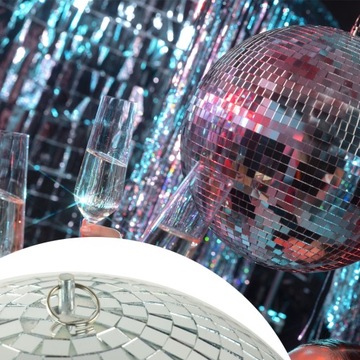 Декоративный зеркальный шар для дискотеки диаметром 30 см с приводом Firefog.