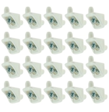 100X PODPÓRKA DO PÓŁKI NA WKRĘT, PODPÓRKA WSPORNIK PÓŁKI, BIAŁY UCHWYT