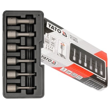 YATO ZESTAW WYKRĘTAKÓW DO USZKODZONYCH ŚRUB SZPILEK 6 SZTUK 3/8'' YT-0623