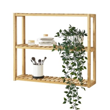 Półka bambusowa wisząca ścienna szafka 60x15x54cm