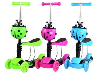 ТРЕХКОЛЕСНЫЙ БАЛАНСИРОВОЧНЫЙ СКУТЕР BIEDRONKA 3in1 LED