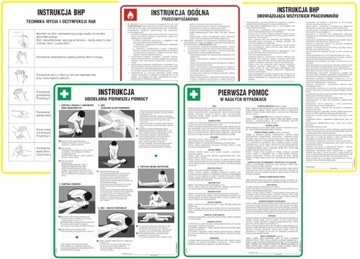 Zestaw Instrukcji tablic BHP PPOŻ Pierwsza pomoc