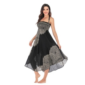 СТИЛЬНАЯ, ЛЕТЕЮЩАЯ, ДЛИННАЯ ЖЕНСКАЯ ЮБКА-МАКСИ ДО ЩИЛИЩА В БОХО