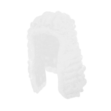 Peruka kolonialna Judge 55cm ~ 61cm Regulowana peruka retro dla dorosłych Prawnik biała