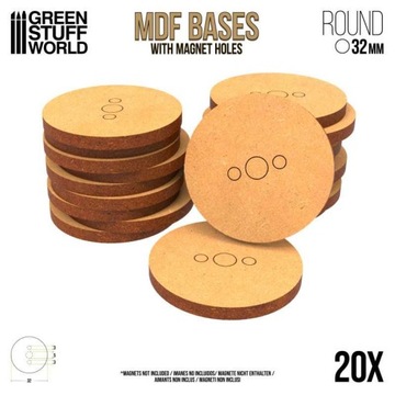 MDF Bases - Round 32 mm podstawki pod figurki