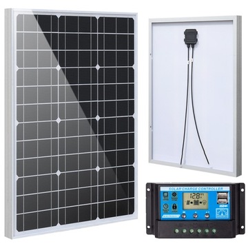 PANEL SOLARNY SŁONECZNY 50W 710x540mm REGULATOR