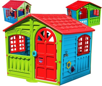 WIELKI DOMEK OGRODOWY DLA DZIECI OTWIERANE OKIENNICE XL PLAC ZABAW