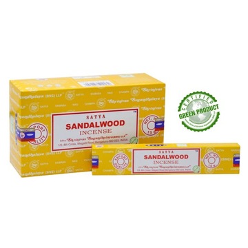 INDYJSKIE KADZIDEŁKA PYŁKOWE SATYA SANDALWOOD 12 op x 15 g DRZEWO SANDAŁOWE