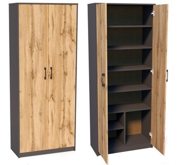 Гардероб, закрытая полка, Графит -дуб Wotan R004 Shelf