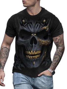 MROCZNA KOSZULKA MĘSKA T-SHIRT Z NADRUKIEM 3D