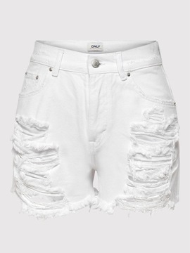 ONLY Szorty jeansowe Happy 15261927 Biały Regular Fit