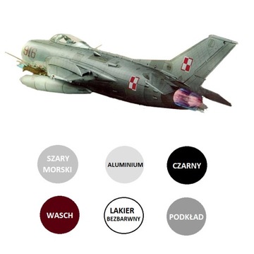 Model do sklejania MIG-19 ZESTAW: PODKŁAD, FARBY, WASH+LAKIER