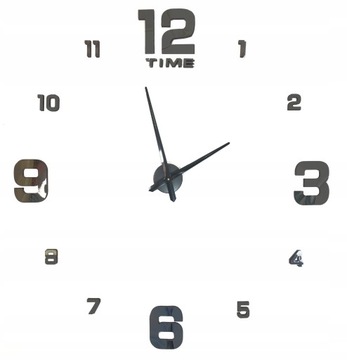 ZEGAR ŚCIENNY NOWOCZESNY 3D NA NAKLEJANY ŚCIANĘ