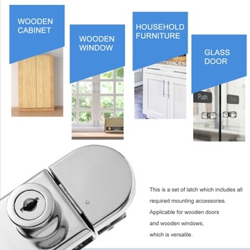 1 шт. СТЕКЛЯННЫЙ ЗАМОК ДЛЯ ГАРДЕРОБА ДВЕРНЫЕ ЗАМКИ БИЗНЕС-ЗАЩЕЛКА