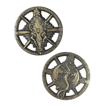 SMOCZY KOMPAS ZŁOTA METALOWA MONETA 1 SZT LARP RPG