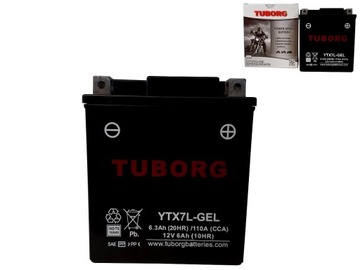 Akumulator TUBORG YTX7L-GEL 12V 6AH 110A ZAMIENNIK YUASA VARTA EXIDE