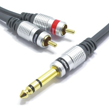 KABEL JACK 6,3 STEREO 2x RCA VITALCO 3m MK82