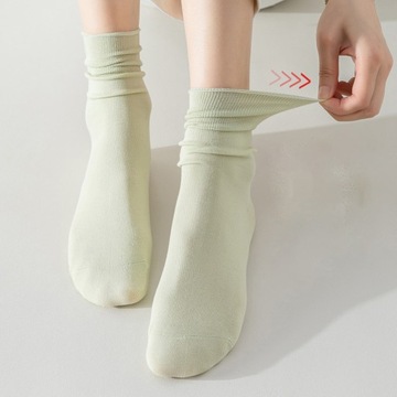 1 Pair Women Summer Socks Thin High Elasticity Solid Color