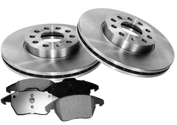 Tarcze hamulcowe x2 + klocki PRZÓD Audi A3 VW GOLF V VII PASSAT B6 B7
