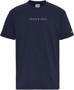 T-shirt męski okrągły dekolt Tommy Hilfiger M granatowy