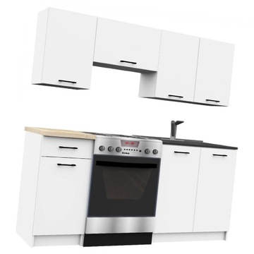 KOMPLET MEBLI KUCHENNYCH ZESTAW SZAFEK 180CM BIAŁY